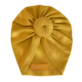 Turban Coton JUSTINE - Jaune Mimosa Bandeau naissance Bandeau adulte bonnet Chimio