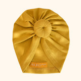 Turban Coton JUSTINE - Jaune Mimosa Bandeau naissance Bandeau adulte bonnet Chimio
